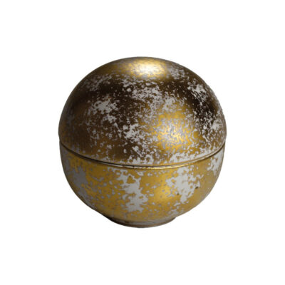 Gold Luster Ball Bowl with Lid Mat 12cm