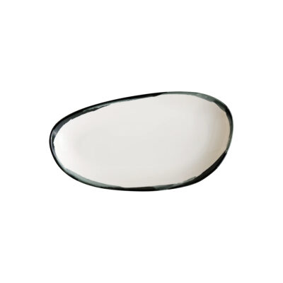 Lavis Black Vago Oval Kayık Tabak 25x14cm 380cc